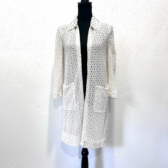 Zara Cream Lace Cardigan Small - Picture 1 of 13